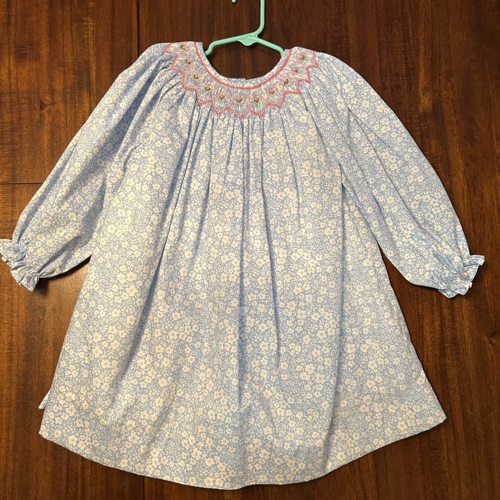 NWOT Blue Floral Smocked Dress